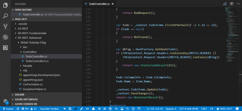Visual Studio Code and a controller with concurrency implemented